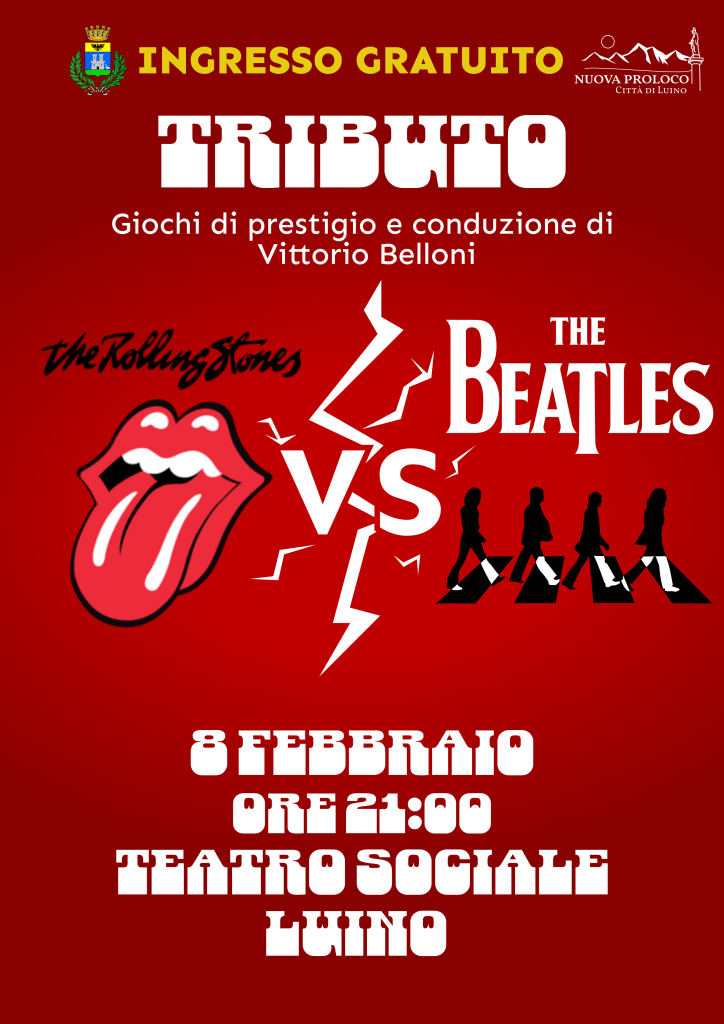 Locandina tributo the Beatles vs Rolling Stones